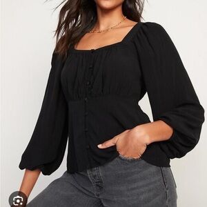 Old Navy Dark Green Buttoned Blouse